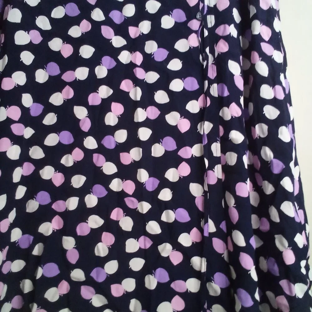 Talbots Skirt Women 16P 16 Petite Wrap Look Side Zip Pattern Blue Pink Purple